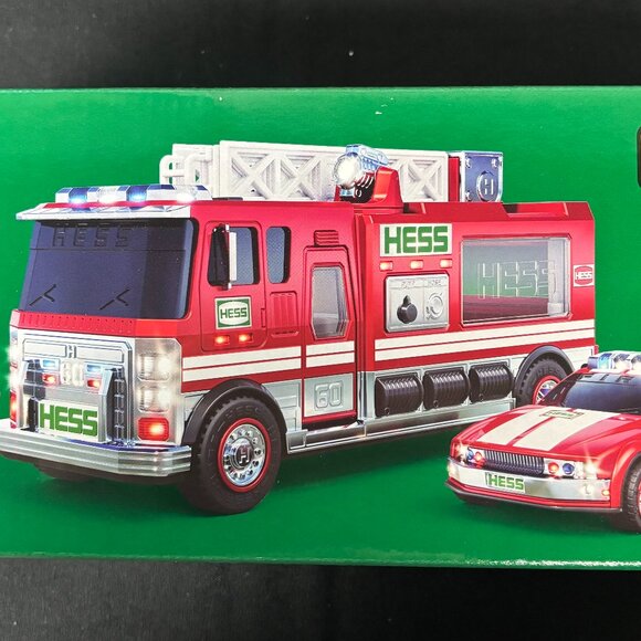 Hess 2024 60th Anniversary Fire Truck with Car and Motorcycle Toy NEW IN BOX - Picture 1 of 3